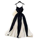 Fongt Elegant Sexy Sling Dress Women's Holiday Wind Waist Lotle Side Dress Dress Dress