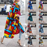 Fongt Spring And Autumn Wishebay Long Horn Sleeve Coat Print Loose Wind Coat