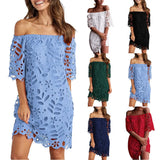 Fongt And Summer 2025 New Color Lace Lace Mid-Sleeve Commuting Dress With Braided Short