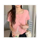 Fongt T-Shirt Female 2024 Summer New Korean Version Casual Show Thin Inside The Students Slim High Waist Student Jacket