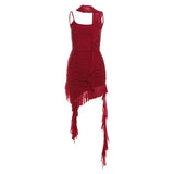 2024 Summer New Women's Street Fashion Sexy Sling High-Waisted Hips Solid Color