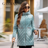 2022 New Spring Autumn Women coat Simple Mid-Length Fashion unique splicing Hooded design Women's spring jackets