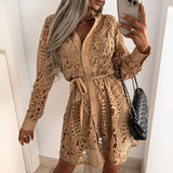 Women Lace Hollow Out Shirt