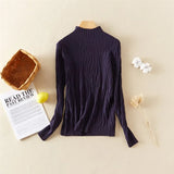 New-Coming Spring Autumn Tops Solid Slim Turtleneck Pullovers Female Thick Soft Knitted High Street Women