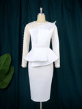Fongt Designer Cut Piece Splicing Dress Nail Beaded High-Rise Thin Dress Dress Dress Dress Skirt