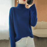 Fongt New Half High Collar Twist Thick Sweater Female Contracted All-Match Inside The Autumn Winter Solid Color Bottom Sweater-Outfit