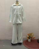 Fongt Fashion Bumpy Drawstring Tight Top Sleeker Sleeker Trousers Set In Autumn 2025