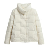 Autumn And Winter Trapezoidal White Duck Down Down Jacket Thin Loose Casual Big Lapel Collar Short Coat Tide-Outfit