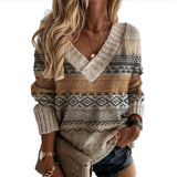 Fongt 2025 Sweater Women V-Necked Loose Casual Bottom Knitting Sweater Female