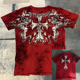 Fongt New T-Shirt Cross Wings Before And After Printing Round Neck Short-Sleeved Direct Selling Hot