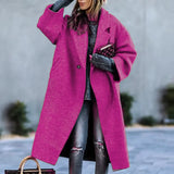Women's Thick Warm Wool Blends French Style Elegant Long Coats Jackets Overcoats Female Oversized Women Winter