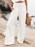 Fongt New Spring Women's Casual Cotton Lint Comfortable Mid-Rise Trousers Women