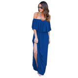 Fongt Spring And Summer EBAY Explosion Lotus Leaf Side Shoulder Long Bag Long Dress
