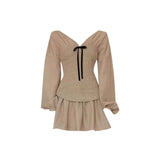 Fongt Sweet Temperament V Neck Waist Dress Gentle Style Unique Beauty Thin A-Dress Women's Summer New