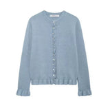 Fongt Autumn New Temperament Round Neck Simple Stacked Knitted Coat 2756114