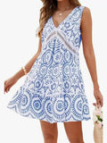 Fongt Summer Women's Colorless Long Sleeveless Long-Term Loose Dress Tide
