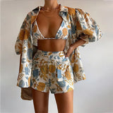 Fongt Fashion Casual Print Three-Piece Women's Clothing