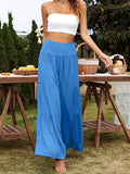 Fongt Summer Leisure Wide-Legged Cotton Pop High-Waisted Loose Trousers Women's Trousers
