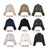 Fongt 2025 Spring New Women's Clothing With Belted Long-Sleeved Casual Windwear Coat