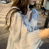 Women Elegant Ruffles Leisure Solid Newest Chiffon Fashion Two-piece Daily Design Popular Cozy Basic Teens Vintage