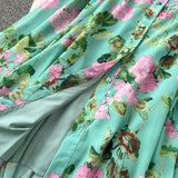 Fongt Retro Breeze Mashed Floral Shirt Collar Dress Women's Spring Waists Thin Senior Sense Light Luxury Big Dress