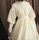 Fongt COS Suit New Long-Sleeved Loose Button-Collar Lace Lantern Sleeve Decoration Lolita