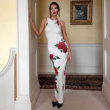 Digital Printed Summer Women's High-End Dresses French Dresses Vacation Elegant Sexy Party Dresses Club Outfits-Outfit