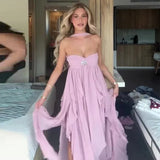 Fongt Summer New Women's Sexy Hanging Neck Irregular Dress Dress Dress Dress Girl