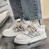 Men Skateboarding Shoes Canvas Comfortable Thick Bottom Platform Shoes Men Casual Vulcanized Shoes Sneakers Student Shoes-Outfit