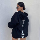 Fongt Letter-Print Hooded Hooded Loose Version Of Multi-Color Lazy Trend Trend High Street Tide Brand