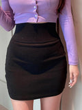 Quality Basic Short Skirt Tall Waist Female Pencil Sexy High Waist Mini Skirt Casual Women Office Lady Skirt Summer