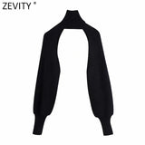 New Women Turtleneck Collar Long sleeve Knitting Sweater Femme Chic design Casual Pullovers High Street Ladies Tops