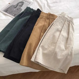 Fongt Literary And Art Cotton Shorts Women Summer Thin Hemp High Waist Small Man Broad Legs Leisure A Word Five-Point Pants