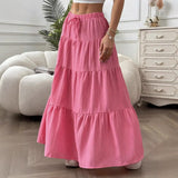 Fongt Wish Spring And Summer Women's Dress Half-Dress Skirt Strap Splicing Big Swing Skirt Loose Long Dress Large Size Women's Clothing