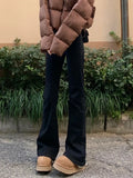 Fongt Black Micro-Tight Jeans 2025 New Autumn And Winter Large-Size Trousers Showing Thin Plus Thick Straight Trousers