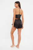 detailed Crop satin pajama