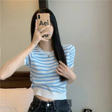 Girl Chic Sleeve Short Sleeve T-Shirt Women's Summer Design Chic Sensing Slim Short