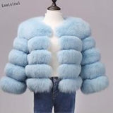 Fongt Fever Imitation Fox Fur Coat Women's Short-Sleeved Fur Coat