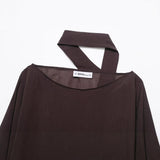 Fongt Women's Clothing Explosion Fashion Casual Round Collar Rivet Scarf Cape Top