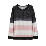 Fongt 2025 New Explosion Striped Digital Printing Long-Sleeved Half-String Loose Casual Dress Woman