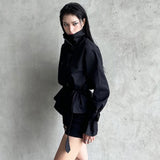 Fongt Dark Wind Simple Tie Belt Belt To Collect The Belt Casual Trench Coat Hottie High-End Feel Jacket Jacket