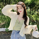 Fongt Unlined Upper Garment Coat Female Design Sense Small Cardigan Summer Thin Pure And Fresh Sweet Korean Chic Short Jacket