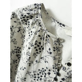 Fongt Spring And Summer Sweet Fruit Print Half-Open Small Buckle Double Velvet Imitation Silk Silk Top