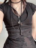 Button Front Corset Top-Outfit