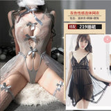 Tiffinty Lingerie Transparent Temptation Sexy Hot Pyjamas Dress Maid Uniform Free To Tease Flirting