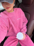 Fongt Autumn And Winter New Cotton Printing To Make Old Top + Pants Simple Letter Velvet Loose Knitting Set