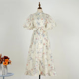 Fongt Court Style High Design Feeling Heavy Industry Nail Drill Short Sleeve Single Buckle Dress + Sling