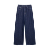 Fongt 2025 New Women's Belt Denim Jacket + Straight Trousers Set