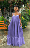 Short Sleeve Ruffled Maxi Long