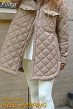 Pockets Patchwork Button Women Outwear Streetwear Lady Casual Loose Long Sleeve Coat Lapel Solid Autumn Winter